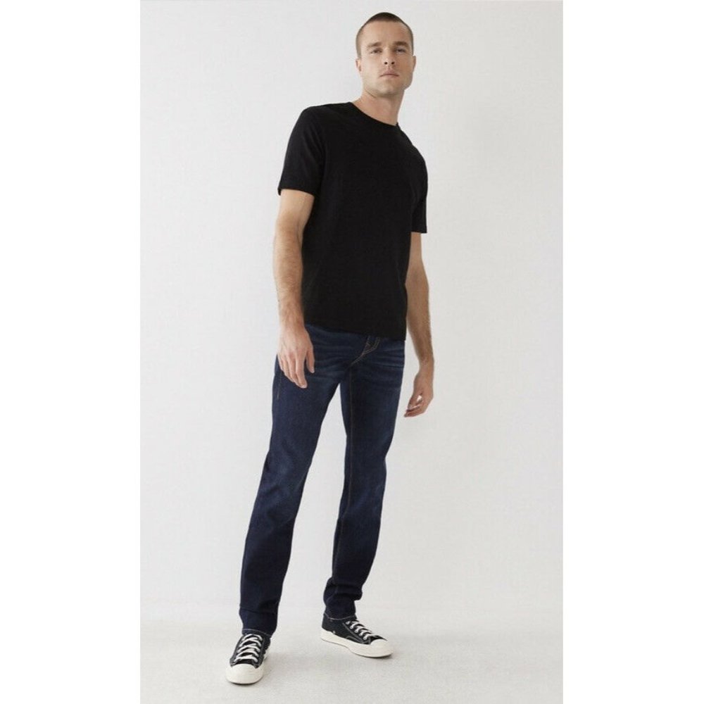 True Religion NWT $229 Men's Rocco Relaxed Skinny  Dark Wash Jeans Size …